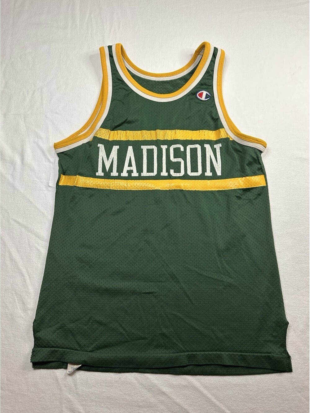 Vintage Champion Green And Yellow Tang Top Size Medium - Picture 1 of 6
